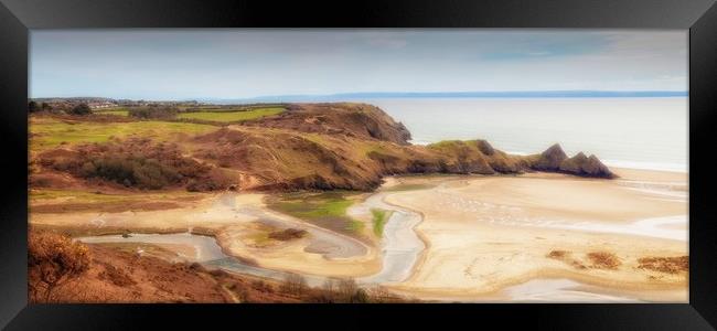 Three Cliffs Bay Gower Framed Print by Leighton Collins