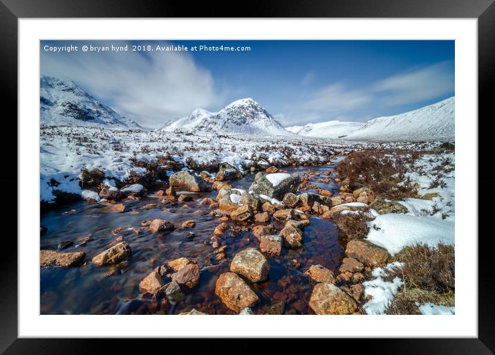 Bauchaille Etive Mor Framed Mounted Print by bryan hynd