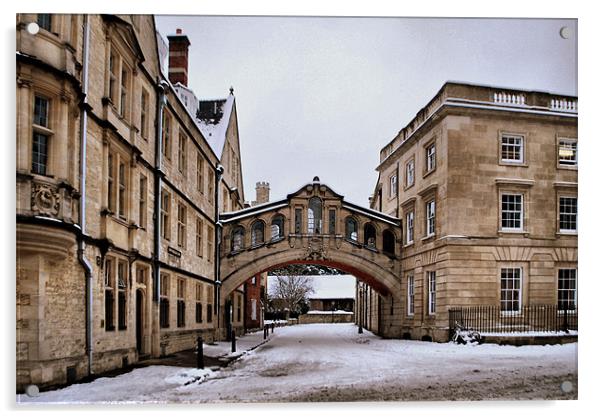 Hertford Bridge - Oxford Acrylic by Karen Martin