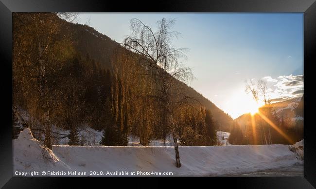 Sunset behind the mountain Framed Print by Fabrizio Malisan