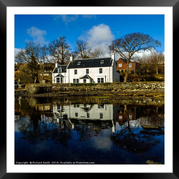 Shore side house reflection. Framed Mounted Print by Richard Smith