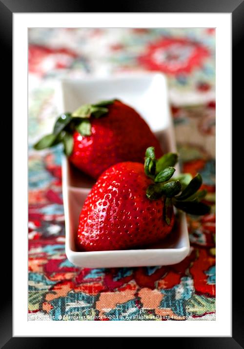 Strawberry duo  Framed Mounted Print by Margaret Stanton