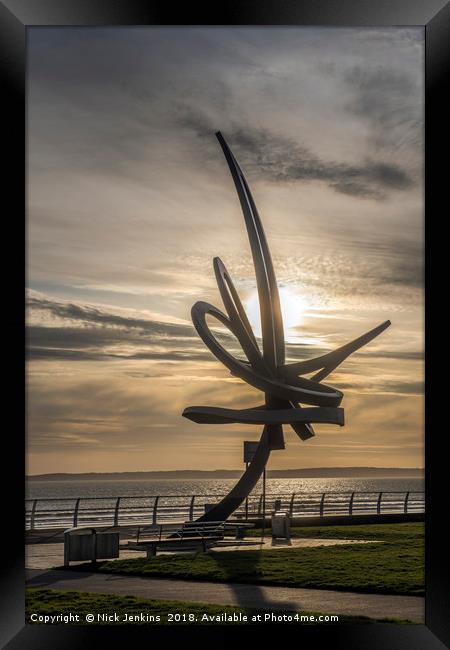 The Kitetail Sculpture on Aberavon Seafront Framed Print by Nick Jenkins