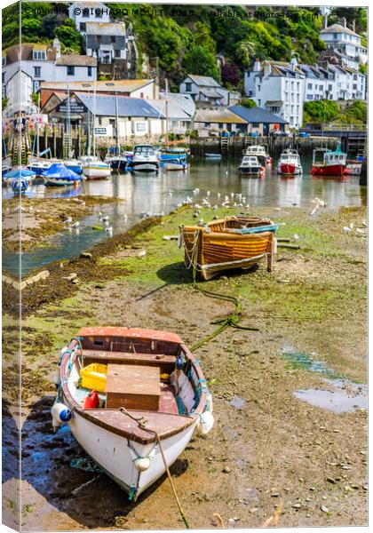 Polperro Harbour Cornwall Canvas Print by RICHARD MOULT