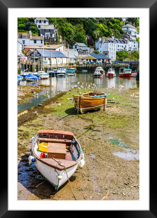 Polperro Harbour Cornwall Framed Mounted Print by RICHARD MOULT