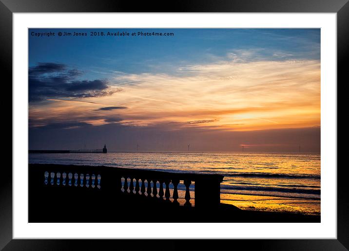 Sunrise from the promenade at Blyth Framed Mounted Print by Jim Jones