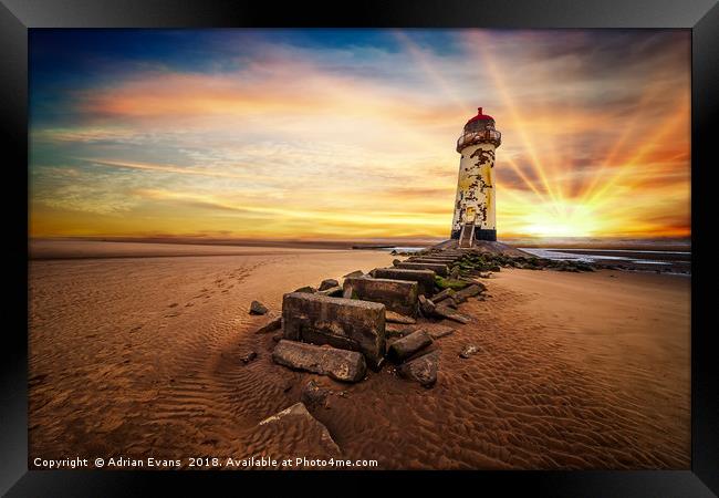 The Abandoned Talacre Lighthouse  Framed Print by Adrian Evans