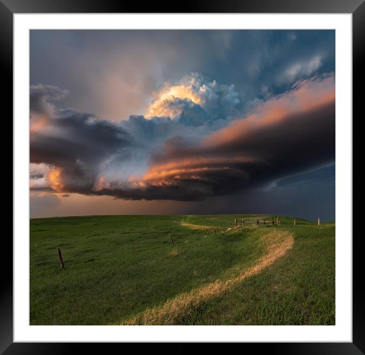 South Dakota thunderstorm magic Framed Mounted Print by John Finney