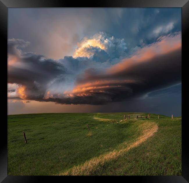 South Dakota thunderstorm magic Framed Print by John Finney