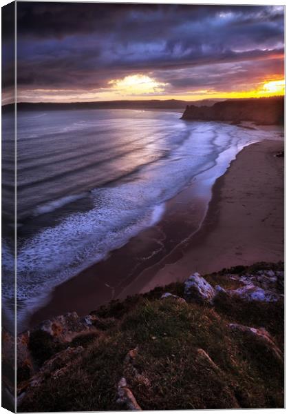 Sunset over the Great Tor Canvas Print by Leighton Collins