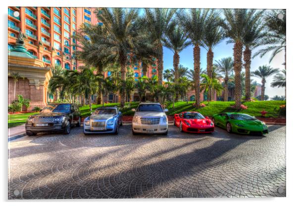 Luxury Cars Dubai Acrylic by David Pyatt