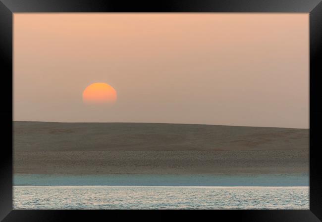 Desert Coast Sunset Framed Print by Dave Collins