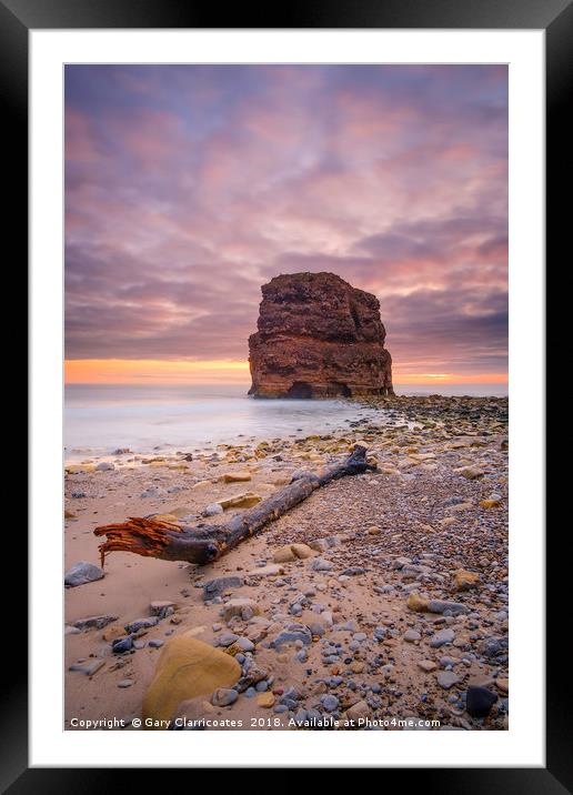 Marsden Rock Sunrise Framed Mounted Print by Gary Clarricoates