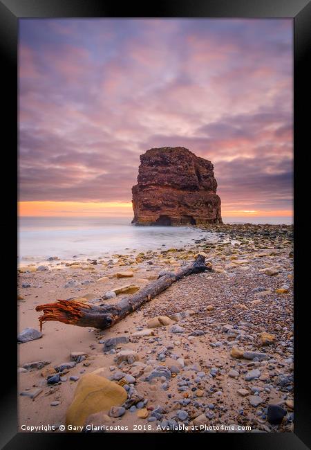 Marsden Rock Sunrise Framed Print by Gary Clarricoates