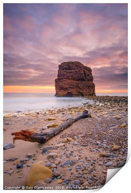 Marsden Rock Sunrise Print by Gary Clarricoates