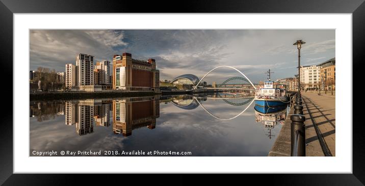River Tyne Reflections Framed Mounted Print by Ray Pritchard