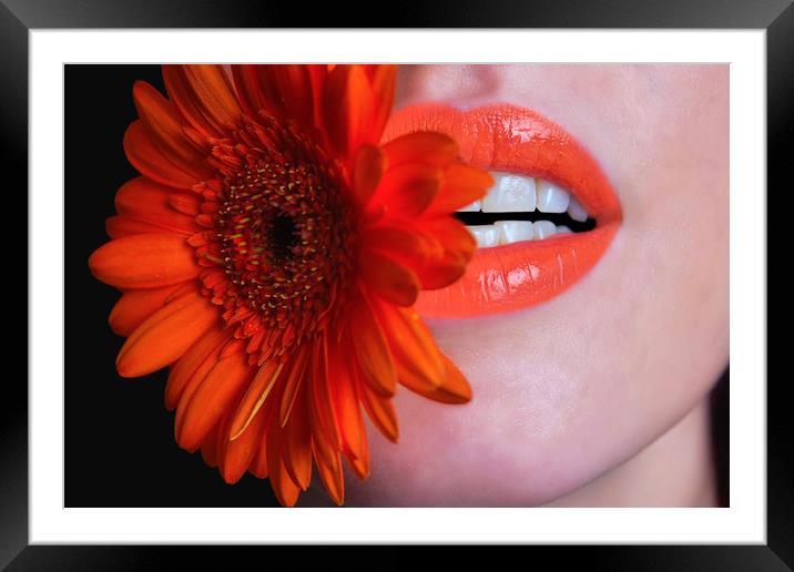 Flower in Mouth Framed Mounted Print by pristine_ images