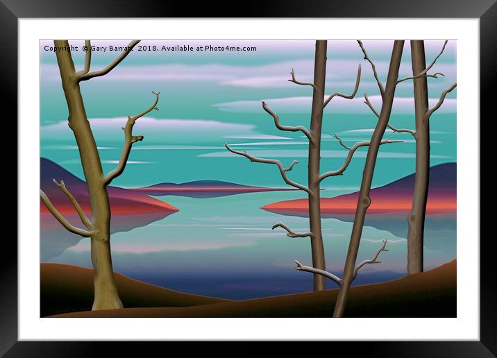 Spring Trees On a Lake. Framed Mounted Print by Gary Barratt