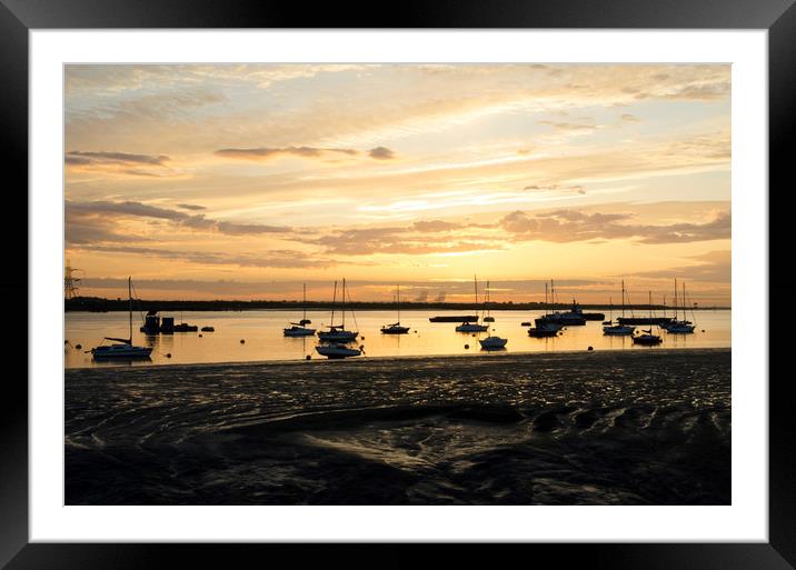 Gravesend Sunrise over the Thames Estuary Framed Mounted Print by pristine_ images