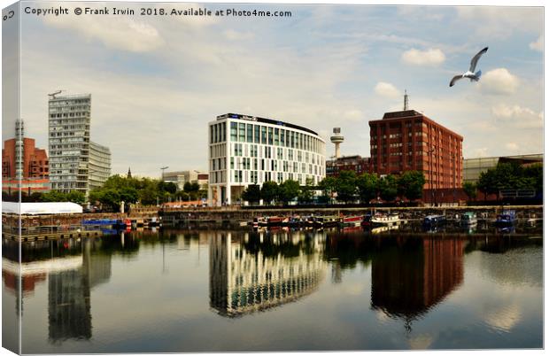 Liverpool across Salthouse Dock Canvas Print by Frank Irwin