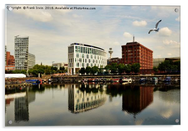 Liverpool across Salthouse Dock Acrylic by Frank Irwin