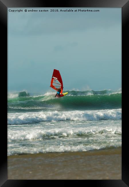 WINDSURFING Framed Print by andrew saxton