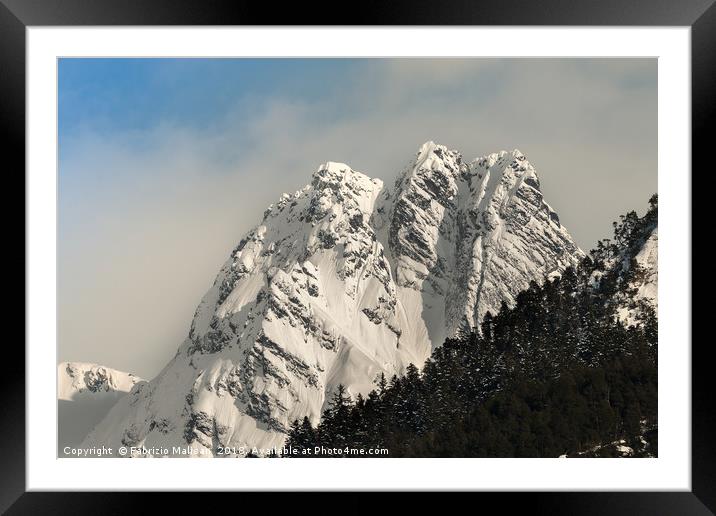 Snow on the mountain peaks Framed Mounted Print by Fabrizio Malisan