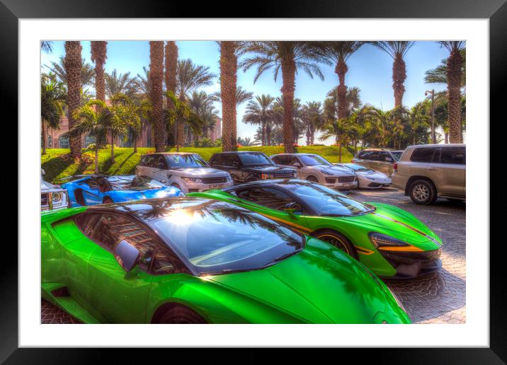 Dubai Super Cars Framed Mounted Print by David Pyatt