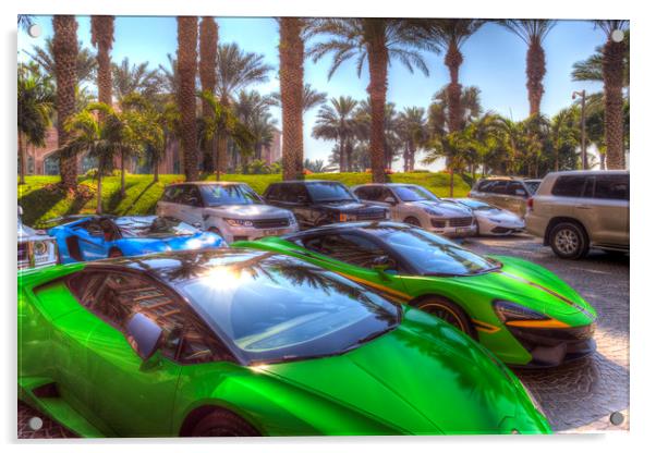 Dubai Super Cars Acrylic by David Pyatt