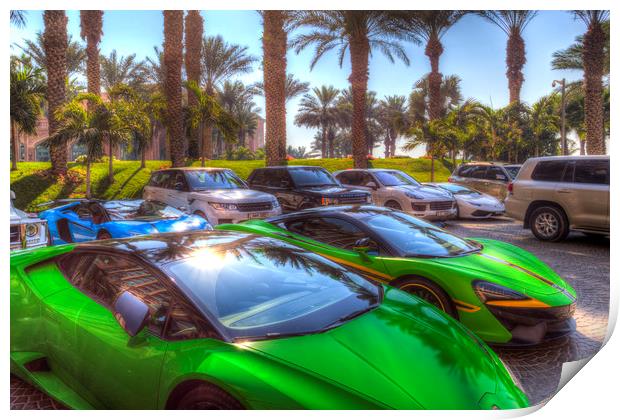Dubai Super Cars Print by David Pyatt