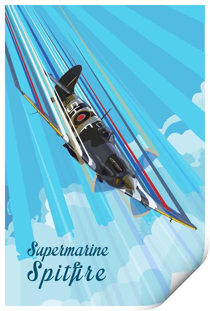 Spitfire Pop Print by J Biggadike