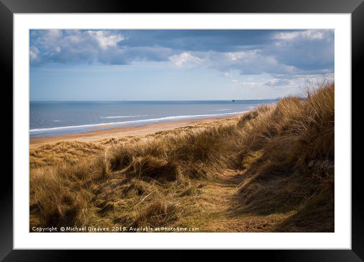 Crimdon Beach Framed Mounted Print by Michael Greaves