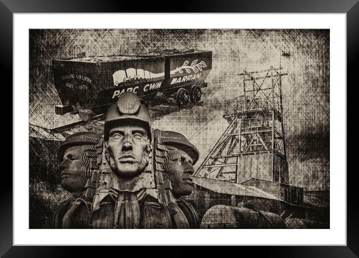 Mining Tribute Antique 1 Framed Mounted Print by Steve Purnell
