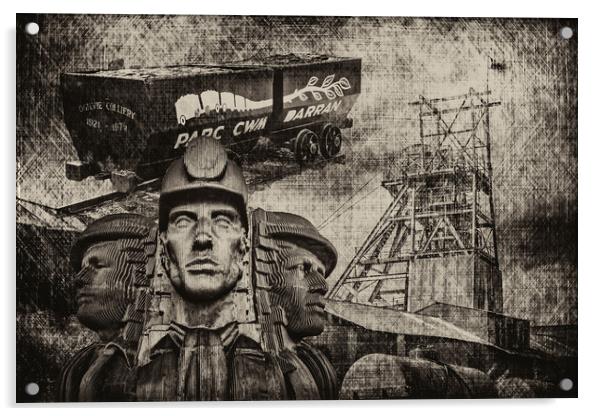 Mining Tribute Antique 1 Acrylic by Steve Purnell