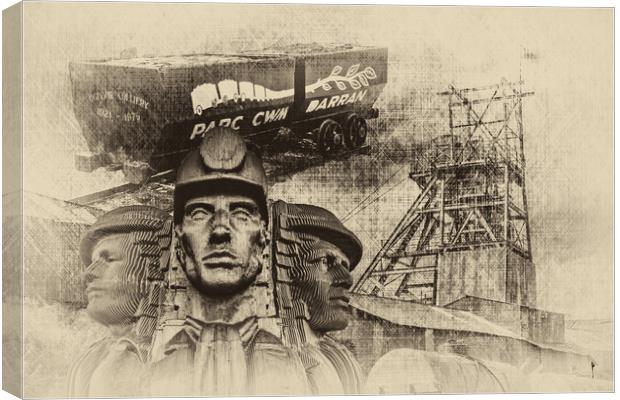 Mining Tribute Antique 2 Canvas Print by Steve Purnell