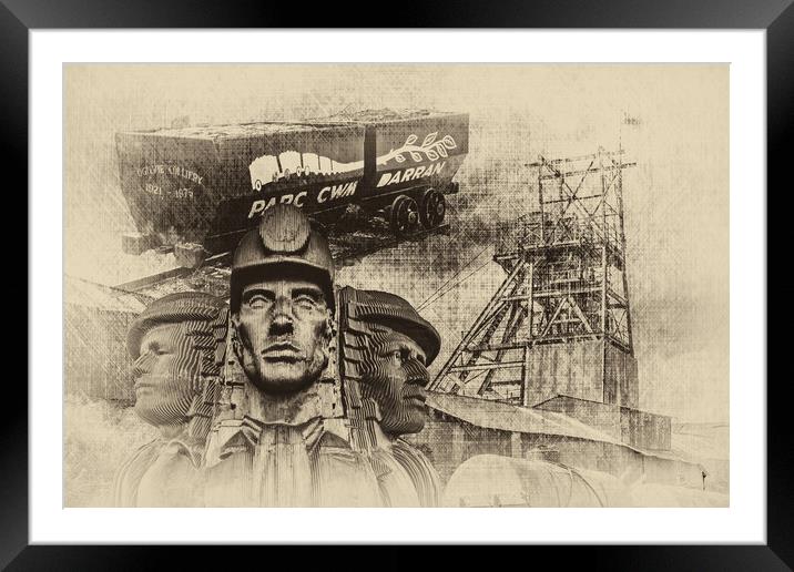 Mining Tribute Antique 2 Framed Mounted Print by Steve Purnell