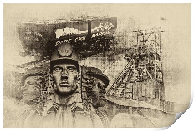 Mining Tribute Antique 2 Print by Steve Purnell