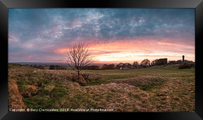 A Cleadon Sunset Framed Print by Gary Clarricoates