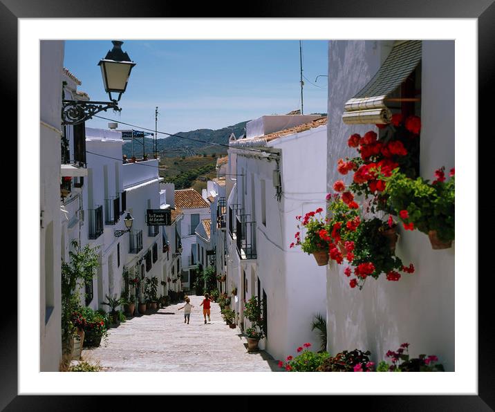 WHITE VILLAGE OF FRIGILIANA ANDALUCIA., SPAIN Framed Mounted Print by Philip Enticknap