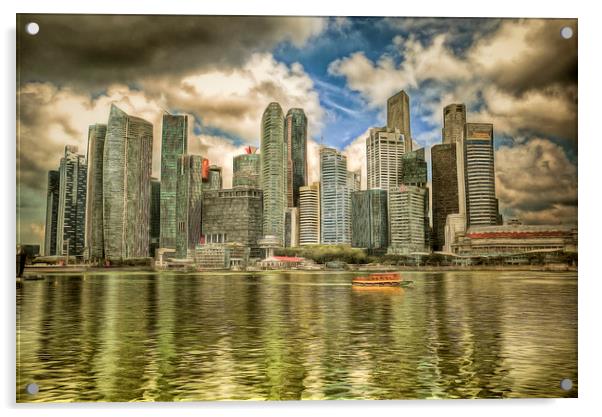 Singapore Marina Bay Art Acrylic by David Pyatt