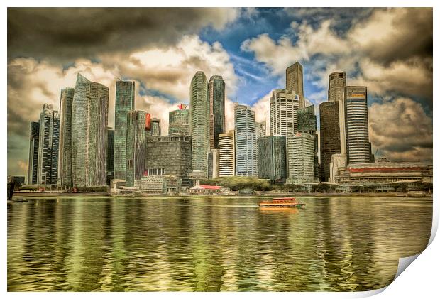 Singapore Marina Bay Art Print by David Pyatt