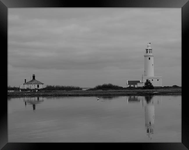Hurst Point Lighthouse and Cottage in Spring Framed Print by Rob Evans
