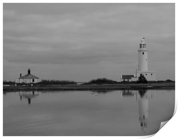 Hurst Point Lighthouse and Cottage in Spring Print by Rob Evans