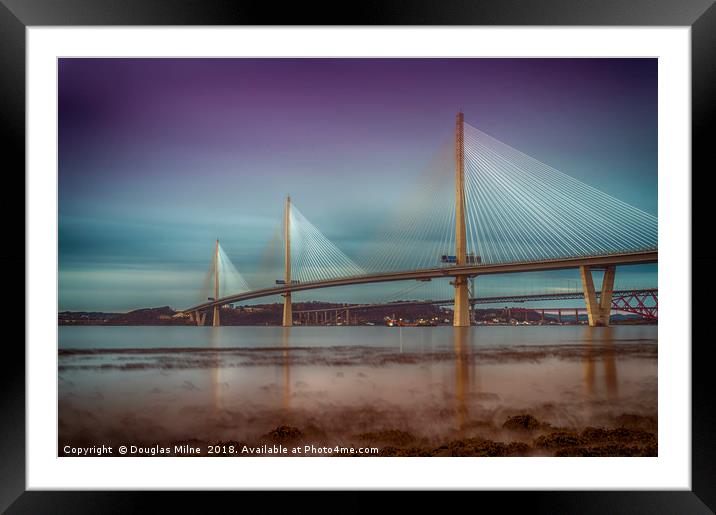 Queensferry Crossing Framed Mounted Print by Douglas Milne