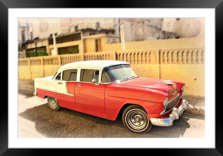 Red Chevrolet Framed Mounted Print by Graeme B