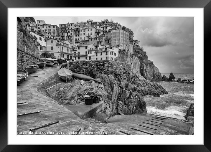 The Slipway at Manarola Framed Mounted Print by Ian Collins