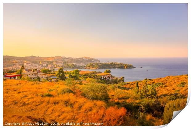 Sunset on the Island of Crete Print by PAUL WILSON