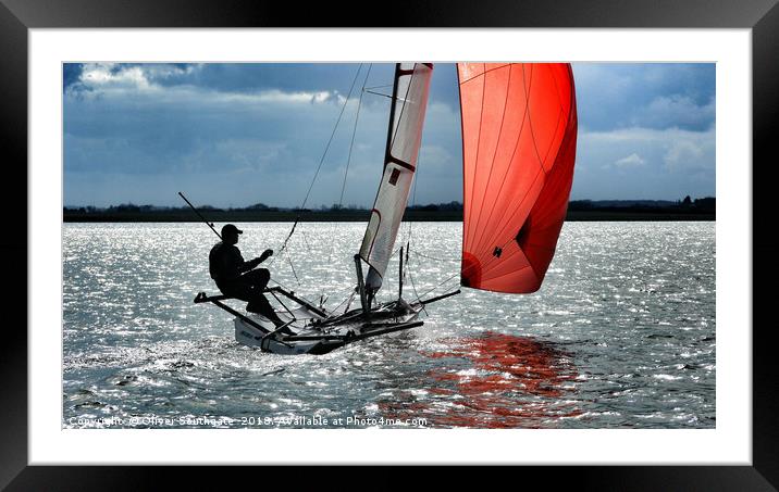 Musto Skiff Spinnaker Sailing Framed Mounted Print by Oliver Southgate