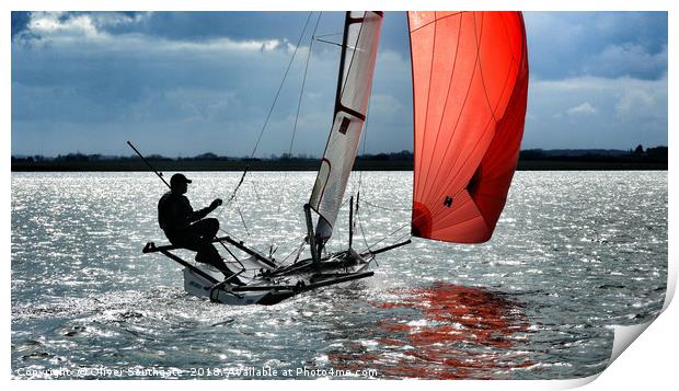 Musto Skiff Spinnaker Sailing Print by Oliver Southgate