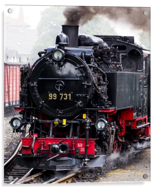 German DRG Class99.73–76 narrow gauge steam locomo Acrylic by Philip Enticknap